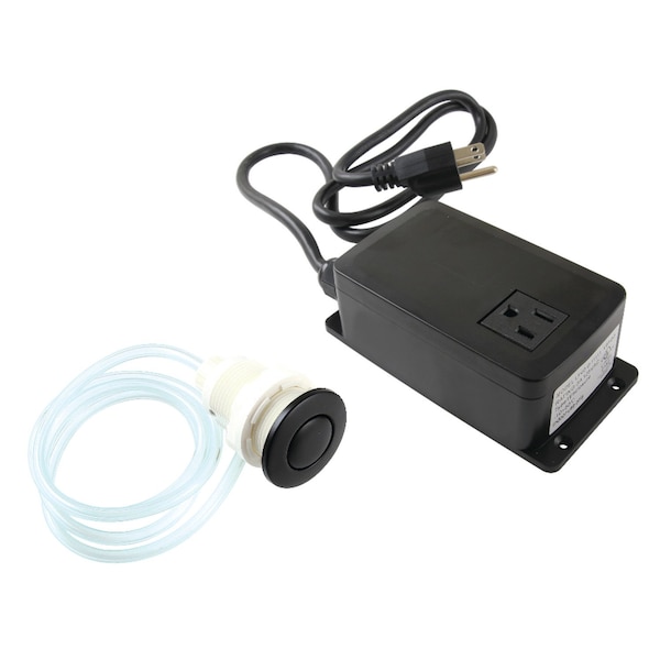 Single Outlet Garbage Disposal Air Switch Kit, Matte Black